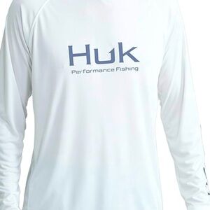 Huk Men's Light Blue Long Sleeve Sun Protecting Fishing Shirt‎